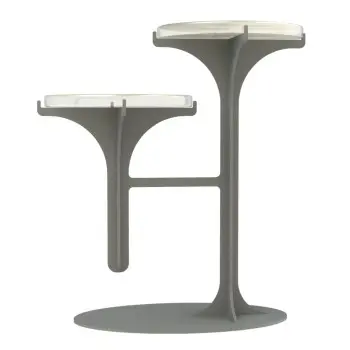 My Glass Studio Petit Fours Stand, Cream - Set of 2 - 23.6 x 13.9 x 25.2 cm