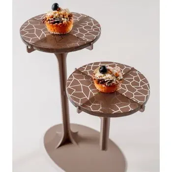 My Glass Studio Petit Fours Stand, Gold - Set of 2 - 23.6 x 13.9 x 25.2 cm