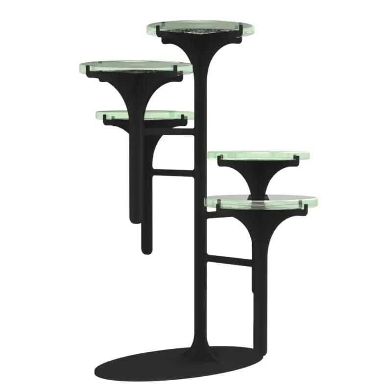 My Glass Studio Petit Fours Stand, Black - Set of 2 - Dia: 13 cm, H: 40 cm