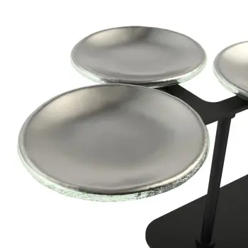 My Glass Studio Petit Fours Stand, Silver - Set of 2 - 47.5 x 27.0 x 12 cm