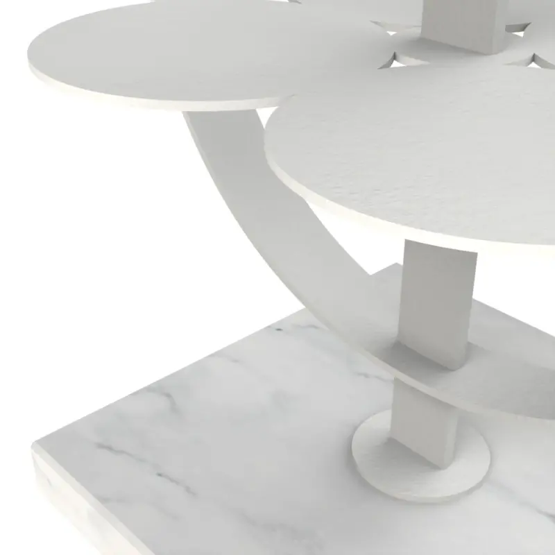 My Glass Studio Petit Fours Stand, White - Set of 3 - 9.8 x 12.8 x 28 cm