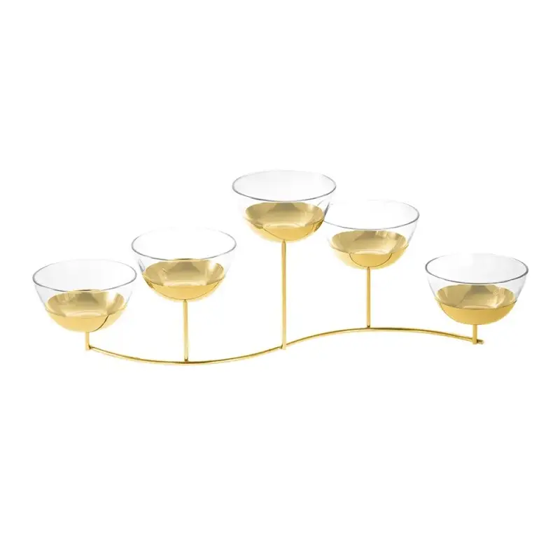 Designer Golden Plated Stainless Steel Fano Appetizer Holder Designer Golden Plated Stainless Steel Fano Appetizer Holder