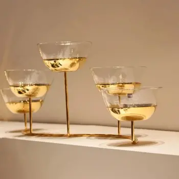 Designer Golden Plated Stainless Steel Fano Appetizer Holder