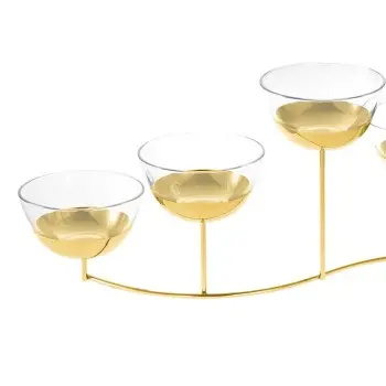 Designer Golden Plated Stainless Steel Fano Appetizer Holder