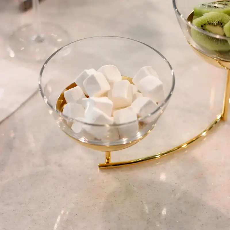 Designer Golden Plated Stainless Steel Fano Appetizer Holder Designer Golden Plated Stainless Steel Fano Appetizer Holder