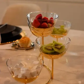 Designer Golden Plated Stainless Steel Fano Appetizer Holder