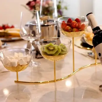 Designer Golden Plated Stainless Steel Fano Appetizer Holder