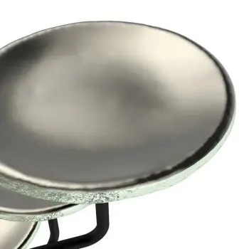 My Glass Studio Petit Fours Stand, Silver - Dia: 26 cm, H: 34 cm