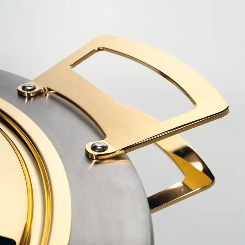 Designer Golden Plated Stainless Steel Riad Double Boiler Round 25 cm 4L