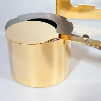 Designer Golden Plated Stainless Steel Riad Double Boiler Round 25 cm 4L