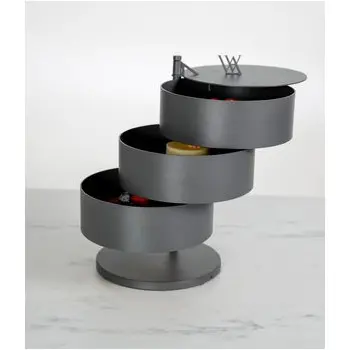 My Glass Studio Revolving Tea Stand, Black - 26.0 x 20.5 x 31 cm