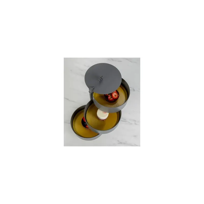 My Glass Studio Revolving Tea Stand, Black - 26.0 x 20.5 x 31 cm