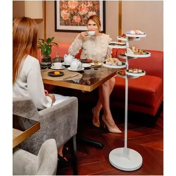 My Glass Studio Floor Tea Stand, Grey - Dia: 43 cm, H: 120 cm