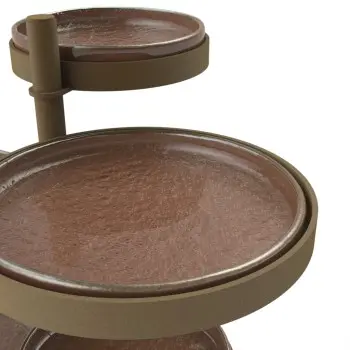 My Glass Studio Floor Tea Stand, Brown - Dia: 43 cm, H: 120 cm