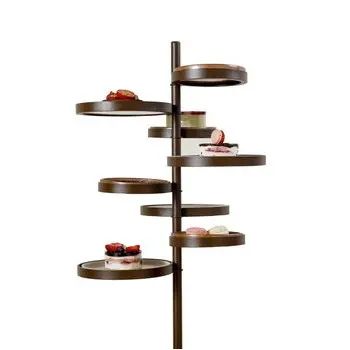 My Glass Studio Floor Tea Stand, Brown - Dia: 43 cm, H: 120 cm