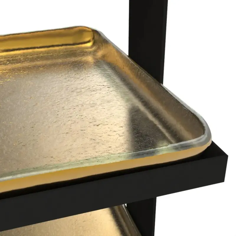 My Glass Studio 2 Tier Cake Stand, Gold - 19.0 x 19.0 x 21.0 cm My Glass Studio 2 Tier Cake Stand, Gold - 19.0 x 19.0 x 21.0 cm
