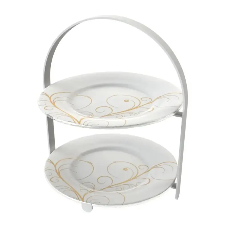 My Glass Studio 2 Tier Cake Stand, White - 27.0 x 25.5 x 32 cm My Glass Studio 2 Tier Cake Stand, White - 27.0 x 25.5 x 32 cm