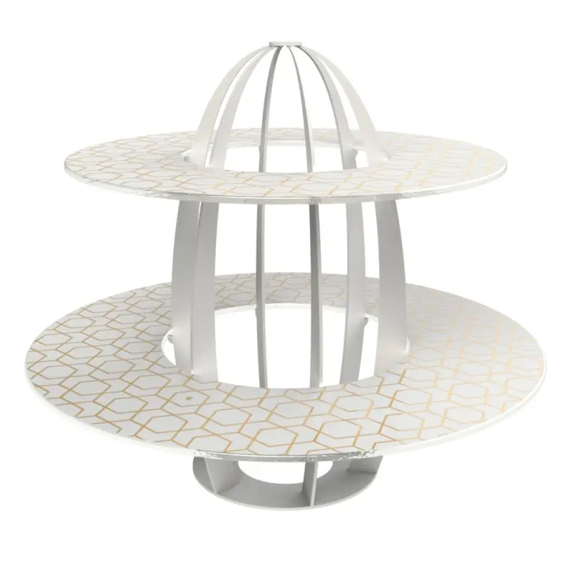 My Glass Studio 2 Tier Cake Stand, White - Set of 2 - Dia: 42 cm, H: 35 cm My Glass Studio 2 Tier Cake Stand, White - Set of 2 - Dia: 42 cm, H: 35 cm