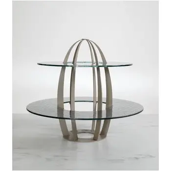 My Glass Studio 2 Tier Cake Stand, White - Set of 2 - Dia: 42 cm, H: 35 cm