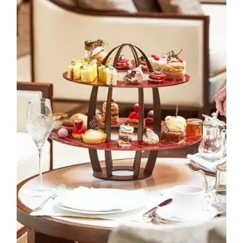 My Glass Studio 2 Tier Cake Stand, White - Set of 2 - Dia: 42 cm, H: 35 cm