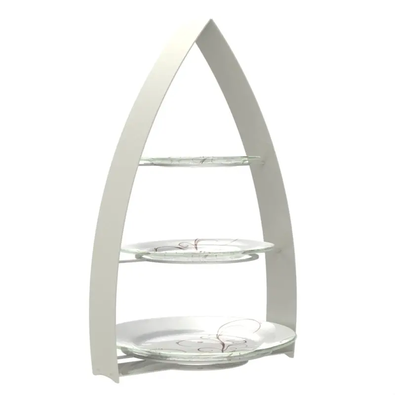 My Glass Studio Tea Stand, Grey - Set of 2 - 35.0 x 24.0 x 56 cm