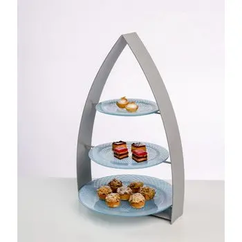 My Glass Studio Tea Stand, Grey - Set of 2 - 35.0 x 24.0 x 56 cm