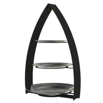 My Glass Studio Tea Stand, Black - Set of 2 - 35.0 x 24.0 x 56 cm