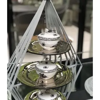 My Glass Studio Tea Stand, Black - Set of 2 - 37.0 x 27.0 x 55 cm