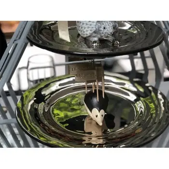 My Glass Studio Tea Stand, Black - Set of 2 - 37.0 x 27.0 x 55 cm