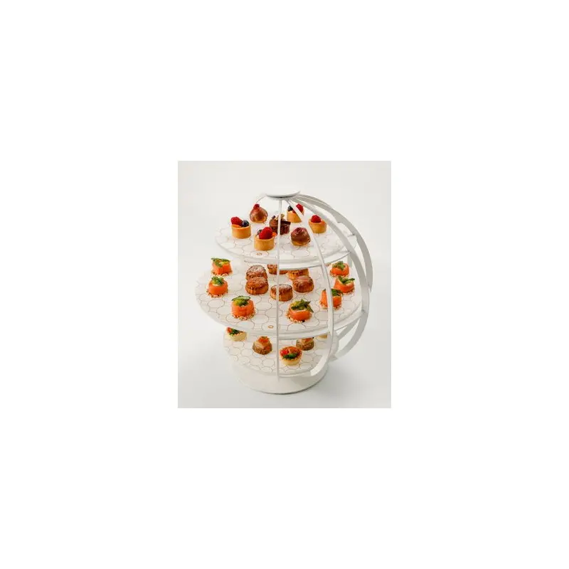 My Glass Studio Tea Stand, White - Set of 2 - Dia: 39 cm, H: 42 cm My Glass Studio Tea Stand, White - Set of 2 - Dia: 39 cm, H: 42 cm