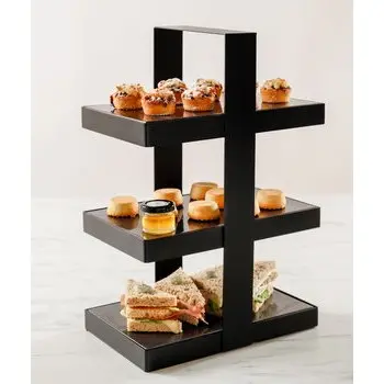 My Glass Studio Tea Stand, Black - Set of 2 - 29.0 x 18.4 x 43.2 cm