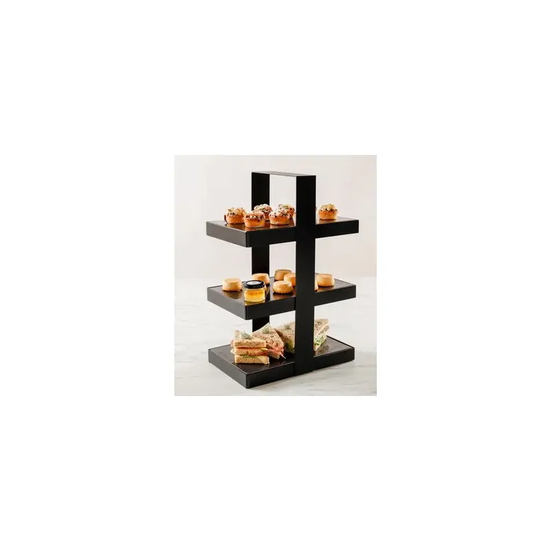 My Glass Studio Tea Stand, Black - Set of 2 - 29.0 x 18.4 x 43.2 cm