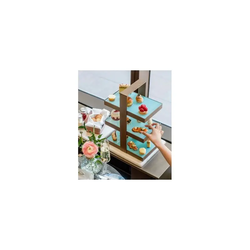 My Glass Studio Tea Stand, Black - Set of 2 - 29.0 x 18.4 x 43.2 cm