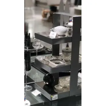 My Glass Studio Tea Stand, Black - Set of 2 - 29.0 x 18.4 x 43.2 cm