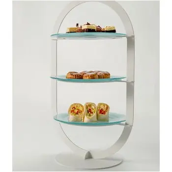 My Glass Studio Tea Stand, White - Set of 2 - 33.0 x 23.0 x 55 cm