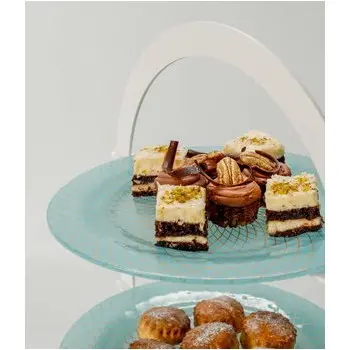 My Glass Studio Tea Stand, White - Set of 2 - 33.0 x 23.0 x 55 cm