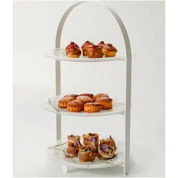 My Glass Studio Tea Stand, White - Set of 2 - 27.0 x 25.6 x 45.9 cm