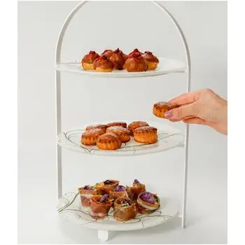 My Glass Studio Tea Stand, White - Set of 2 - 27.0 x 25.6 x 45.9 cm
