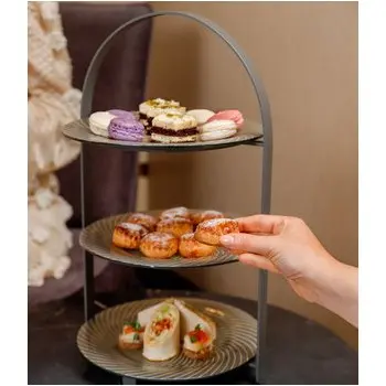 My Glass Studio Tea Stand, Black - Set of 2 - 27.0 x 25.6 x 45.9 cm