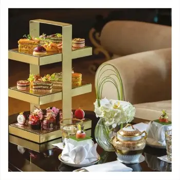 My Glass Studio Tea Stand, White - Set of 2 - 29.0 x 18.4 x 43.2 cm