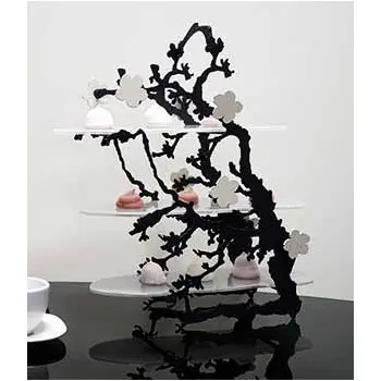 My Glass Studio Tea Stand, Black - Set of 2 - 38.2 x 14.5 x 37 cm