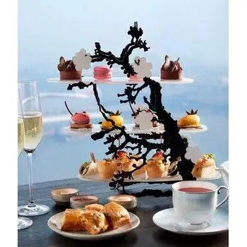My Glass Studio Tea Stand, Black - Set of 2 - 38.2 x 14.5 x 37 cm