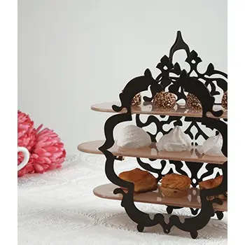 My Glass Studio Tea Stand, Black - Set of 2 - 37.5 x 12.6 x 29 cm