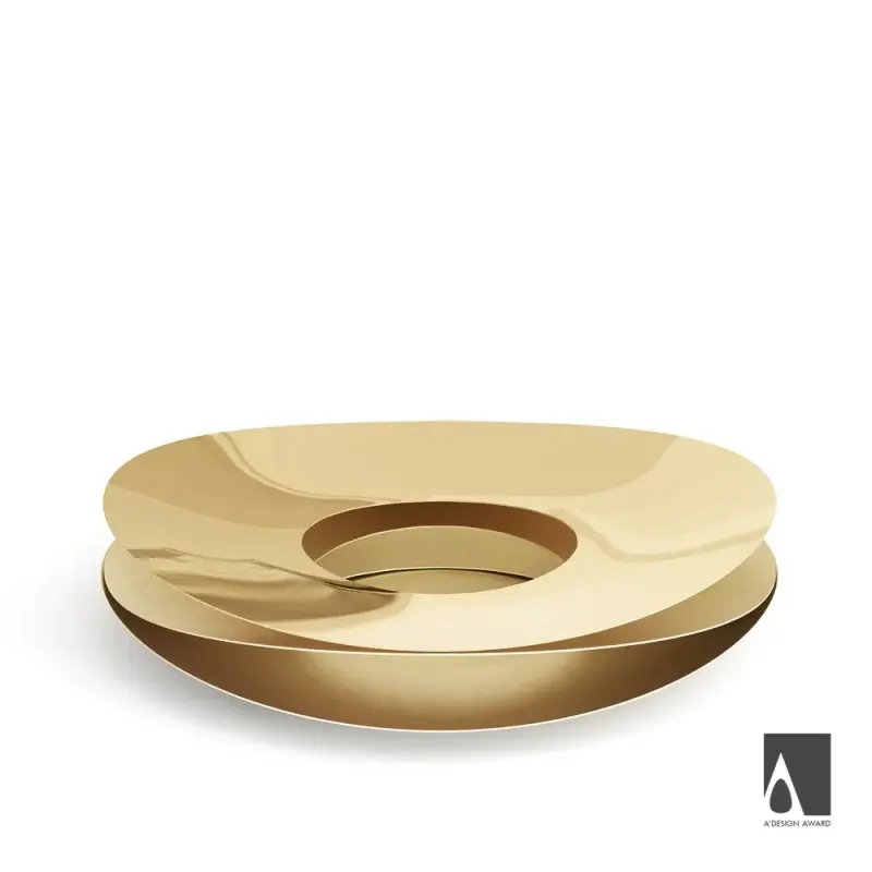 Designer Golden Plated Stainless Steel Slice Centerpiece Designer Golden Plated Stainless Steel Slice Centerpiece