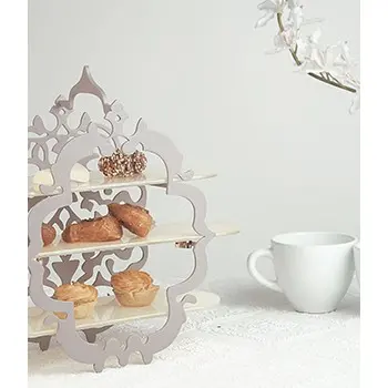 My Glass Studio Tea Stand, White - Set of 2 - 37.5 x 12.6 x 29 cm