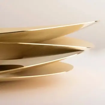 Designer Golden Plated Stainless Steel Slice Centerpiece
