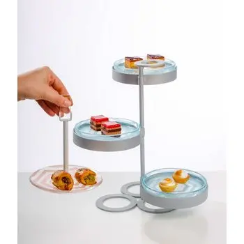 My Glass Studio Tea Stand, Clear - 30.7 x 28.7 x 34 cm