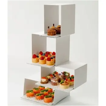 My Glass Studio Tea Stand, White - 31.0 x 18.0 x 50 cm