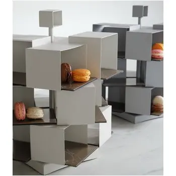 My Glass Studio Tea Stand, White - Set of 2 - 27.0 x 24.0 x 41 cm