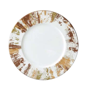 Narumi Flat Rim Collection Grain 21cm Flat Rim Plate - Set of 24